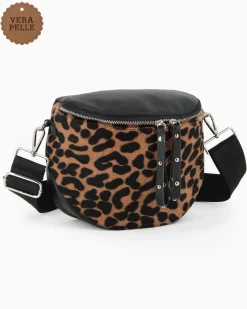 NARDINI - Marsupio leopardato da donna in VERA PELLE - MADE IN ITALY
