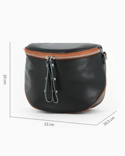 NARDINI - Marsupio nero da donna in VERA PELLE - MADE IN ITALY