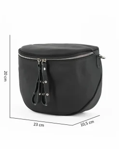 NARDINI - Marsupio nero da donna in VERA PELLE - MADE IN ITALY