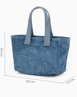 NARDINI - Minibag avio scamosciata in VERA PELLE con tasca posteriore, tracolla removibile - MADE IN ITALY