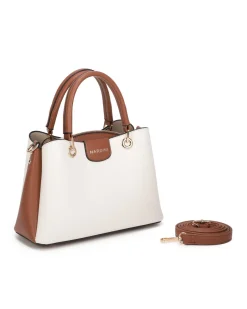NARDINI - Minibag avorio con tre scomparti principali, tracolla removibile