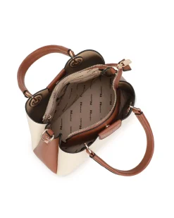 NARDINI - Minibag beige con tre scomparti principali, tracolla removibile