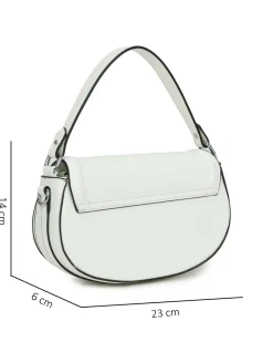 NARDINI - Minibag bianca con patta e tracolla removibile