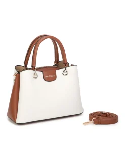 NARDINI - Minibag bianca con tre scomparti principali, tracolla removibile