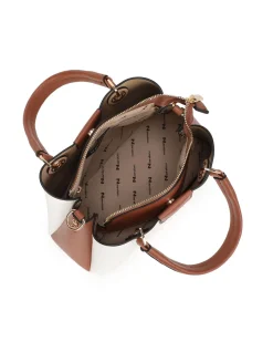 NARDINI - Minibag bianca con tre scomparti principali, tracolla removibile