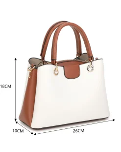 NARDINI - Minibag bianca con tre scomparti principali, tracolla removibile