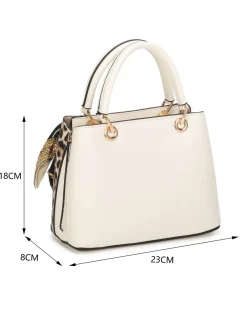 NARDINI - Minibag maculata con tre scomparti principali e catena con foulard, tracolla removibile