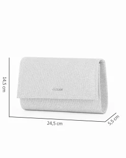 NARDINI - Pochette argento in lurex con patta