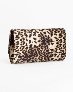 NARDINI- Pochette leopardata in raso con patta