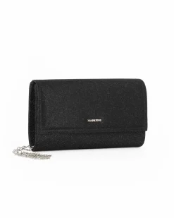 NARDINI - Pochette nera in lurex con patta