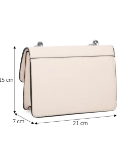 NARDINI - Tracolla beige con tasca frontale e morsetto sulla patta
