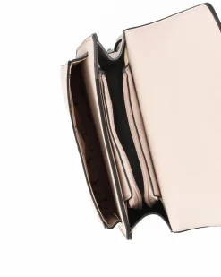 NARDINI - Tracolla beige con tasca frontale e morsetto sulla patta
