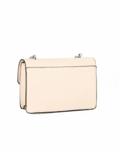 NARDINI - Tracolla beige con tasca frontale e morsetto sulla patta