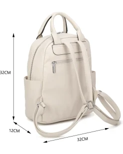 NARDINI - Zaino beige multitasche intreccio con due manici