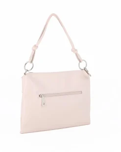 NARIDNI - Borsa un manico beige con borchie e tasca posteriore, tracolla removibile