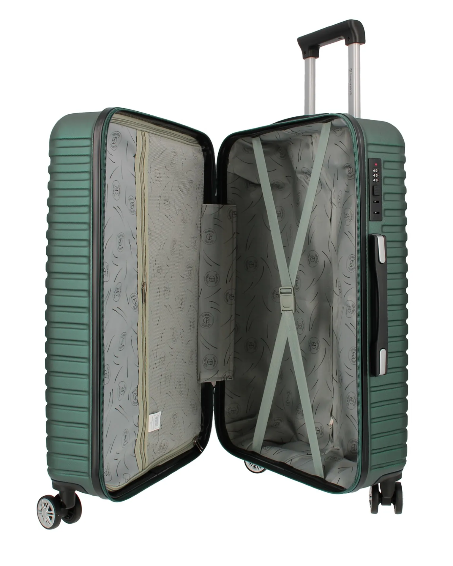 NAZARENO GABRIELLI - TROLLEY VERDE IN ABS 4 RUOTE