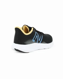 NEW BALANCE -  SCARPA DA RUNNING NERA CON DETTAGLI GIALLI E CELESTI DA UOMO, M411RM3