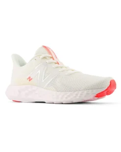 NEW BALANCE -  SCARPE DA RUNNING BEIGE CON DETTAGLI GRIGI, GIALLI E ROSSI DA DONNA,  W411RU3
