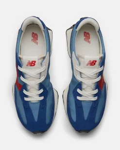 NEW BALANCE - SNEAKERS BLU CON LOGO ROSSO LIFESTYLE, NUMERATA 35,5/40 - GS327VD