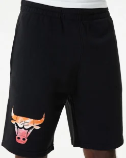 NEW ERA - Pantaloni corti neri con logo Chicago Bulls