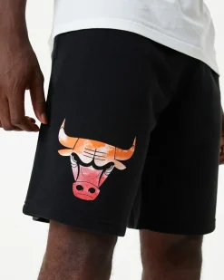 NEW ERA - Pantaloni corti neri con logo Chicago Bulls