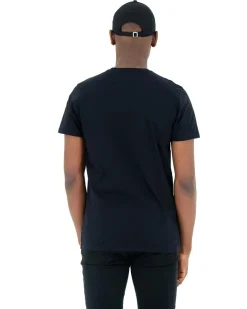 NEW ERA - T shirt girocollo nera in cotone con logo Chicago Bulls