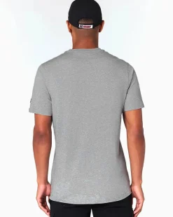 NEW ERA - T-SHIRT MEZZE MANICHE LOGO MIAMI HEAT GRIGIA CON DETTAGLI ROSSI E  BIANCHI, 11204000