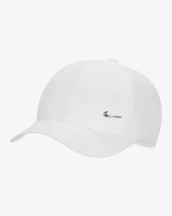NIKE - Cappello bianco regolabile da bambino con logo metallizzato