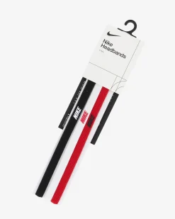 NIKE - FASCETTE ELASTICHE NERA, BIANCA E ROSSA HAIRBANDS  3PK , N1004529-083
