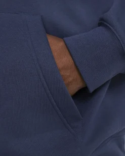 NIKE - Felpa blu con cappuccio e logo bianco