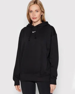 NIKE - Felpa da donna nera con cappuccio