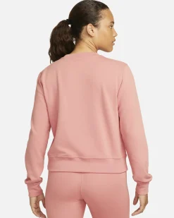 NIKE - Felpa da donna rosa in tessuto traspirante con logo bianco