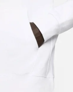 NIKE - Felpa da uomo bianca con cappuccio e logo rosso