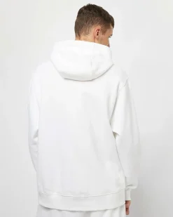 NIKE - Felpa da uomo bianca con logo nero e cappuccio