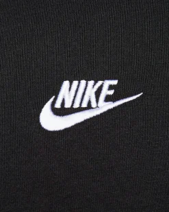NIKE - Felpa da uomo nera con logo bianco e cappuccio