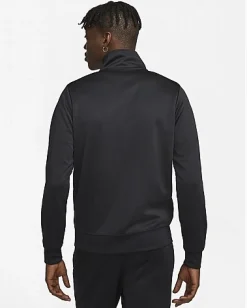 NIKE - Felpa da uomo nera in acetato con zip frontale