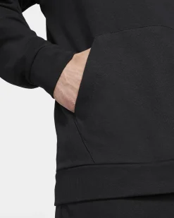 NIKE - Felpa da uomo nera in tessuto traspirante con cappuccio