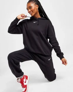 NIKE - Felpa nera da donna con logo bianco