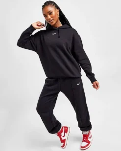 NIKE - Felpa nera da donna con logo bianco
