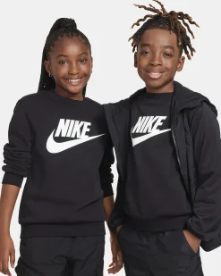 NIKE - Felpa nera per ragazzI FD2292/010 Club Fleece