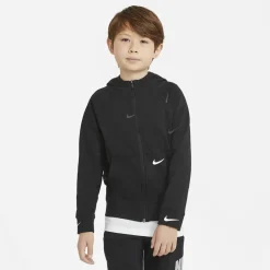 NIKE - JACKET SWOOSH FLC FZ BLACK-WHITE