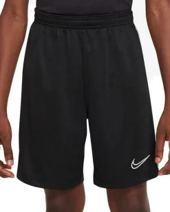 NIKE - Pantaloncini corti da bambino neri in tessuto traspirante con dettagli bianchi