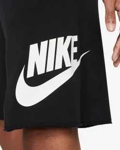 NIKE - Pantaloncini corti da uomo neri con logo bianco