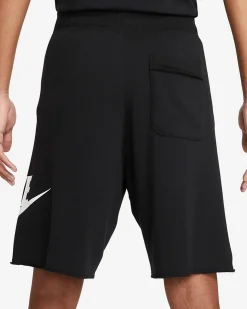 NIKE - Pantaloncini corti da uomo neri con logo bianco