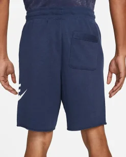 NIKE - Pantaloncini corti da uomo blu con logo bianco