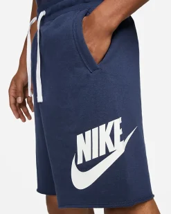 NIKE - Pantaloncini corti da uomo blu con logo bianco