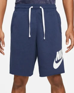 NIKE - Pantaloncini corti da uomo blu con logo bianco