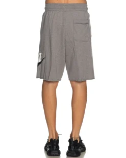 NIKE - Pantaloncini corti da uomo grigi con logo bianco e nero