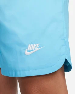 NIKE - Pantaloncino costume da bagno uomo azzurro con logo bianco e tasca posteriore