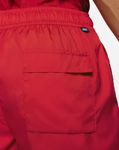 NIKE - Pantaloncino costume da bagno uomo rosso con logo bianco e tasca posteriore